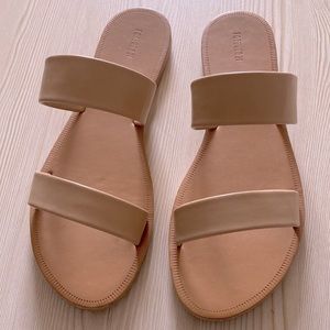 Forever 21 Double Strap Cream Colored Sandals